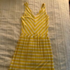 Golden Yellow & White Striped Crémieux Sundress